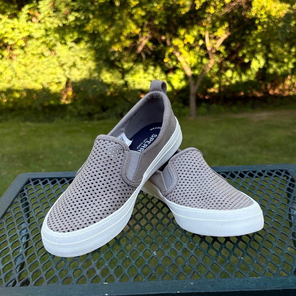Sperry Gray Slip-On Flats